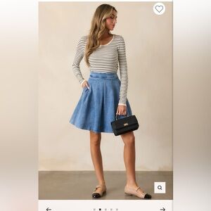 AURORA GRACE LIGHT WASH MINI DENIM SKIRT NWT